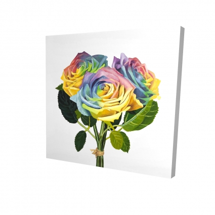 Bouquet of rainbow roses