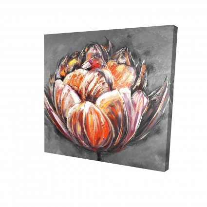Tulipe orangé double et abstraite