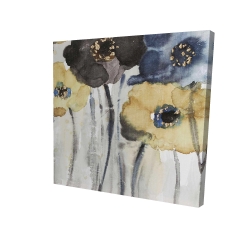 Gray blue and yellow flowers