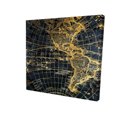 Globe terreste bleu et doré
