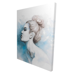 Watercolor abstract girl profile view