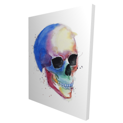 Watercolor colorful skull profile