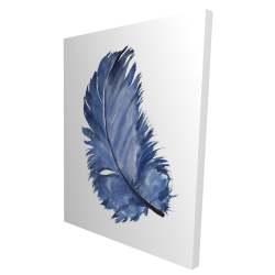 Watercolor blue feather