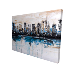 Abstract city with reflection on water