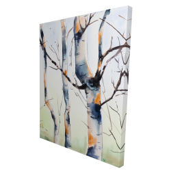 Three small birch trees