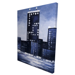 Dark blue cityscape