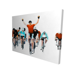 Cyclistes à la fin d'une course