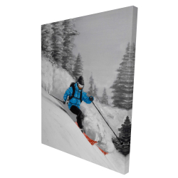 Homme skiant dans la montagne 