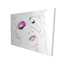 Portrait de femme avec maquillage rose