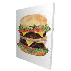 Watercolor all dressed double cheeseburger