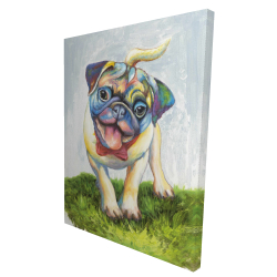 Colorful smiling pug