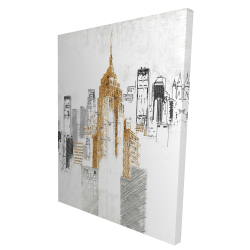 Blurry sketch style cityscape