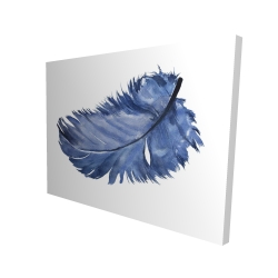 Watercolor blue feather