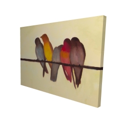 Five birds on a branch