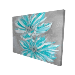 Deux petites fleurs bleues abstraites