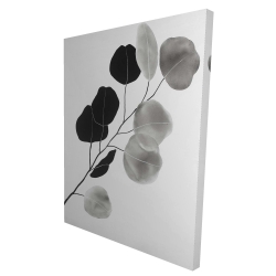 Branche en tons de gris et feuilles rondes
