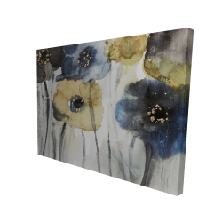 Gray blue and yellow flowers