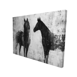 Chevaux blancs et noirs