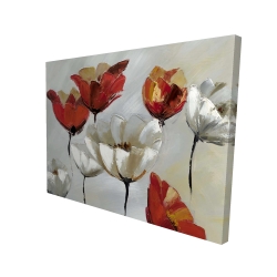 Abstract red and white flowers