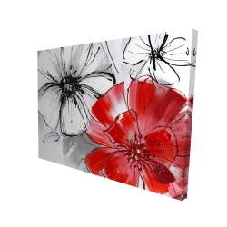 Red & white flowers sketch