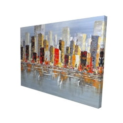 Colorful buildings with water reflection
