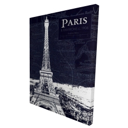 Paris blue print and eiffel tower
