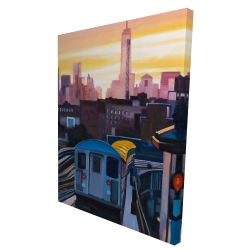 Sunset over the subway in new-york