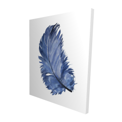 Watercolor blue feather