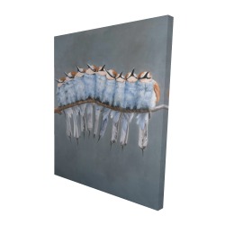 Bunch of small birds on a branch