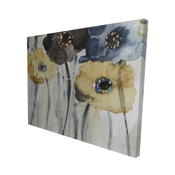Gray blue and yellow flowers