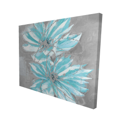 Deux petites fleurs bleues abstraites