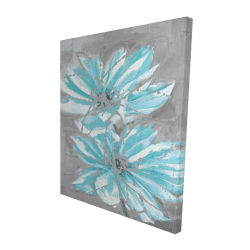 Deux petites fleurs bleues abstraites
