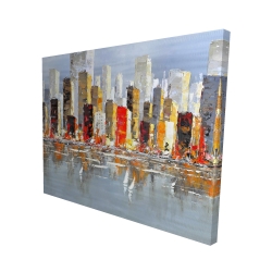Colorful buildings with water reflection