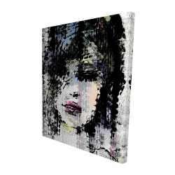 Abstract colorful woman face made from dots