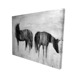 Horses silhouettes in the mist