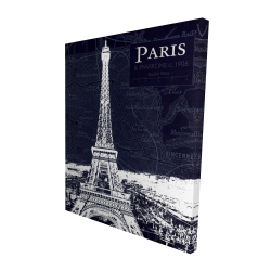 Paris blue print and eiffel tower