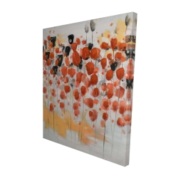 Abstract red dotted flowers field
