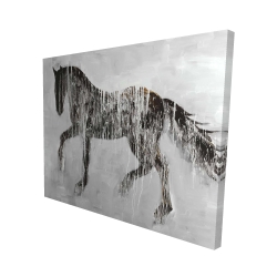 Silhouette brune de cheval