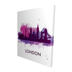 Purple silhouette of london