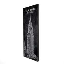 Chrystler tower sketch with a map in background