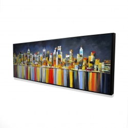 Colorful reflection of a cityscape by night