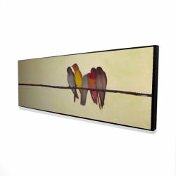 Five birds on a branch