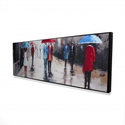 Gens avec leur parapluie dans la rue