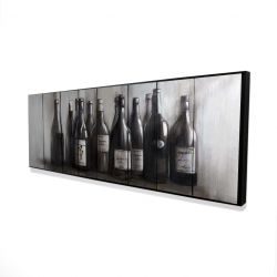 Bouteilles de vin sur bois