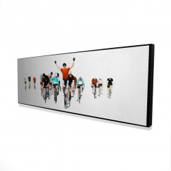 Cyclistes à la fin d'une course