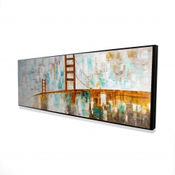 Golden gate with turquoise paint spots