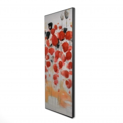 Abstract red dotted flowers field