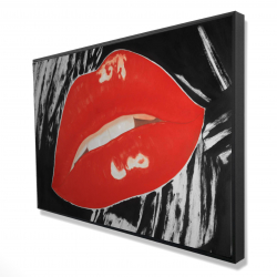 Kissable glossy lips on a black background