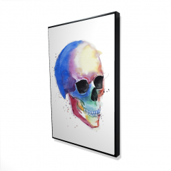 Watercolor colorful skull profile