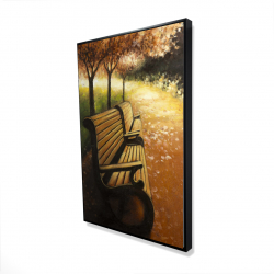 Park bench on a fall day